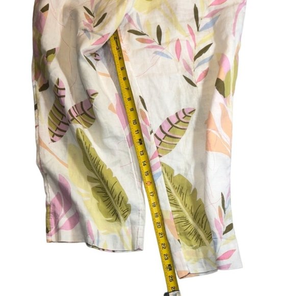 Cynthia Rowley 100% Linen pant Medium Wide Leg Cropped - Picture 5 of 7